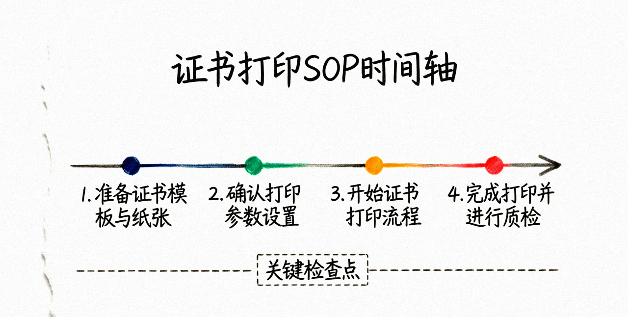 证书打印四步SOP流程图
