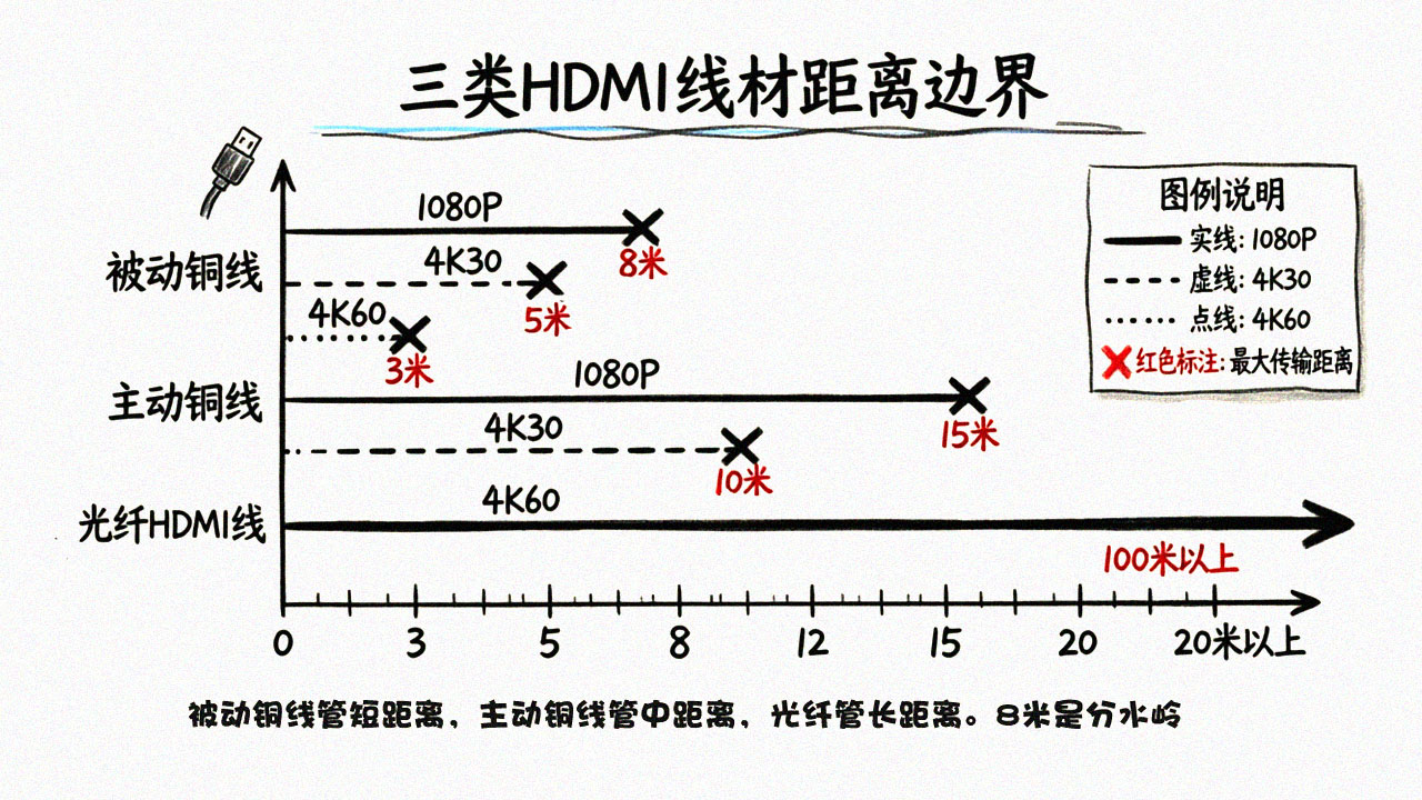 三类HDMI线材距离边界