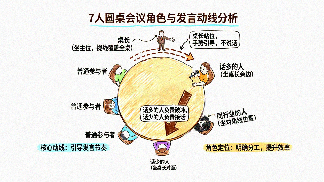 7人圆桌排桌法