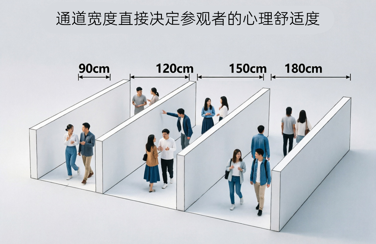 不同通道宽度人流交互场景展示