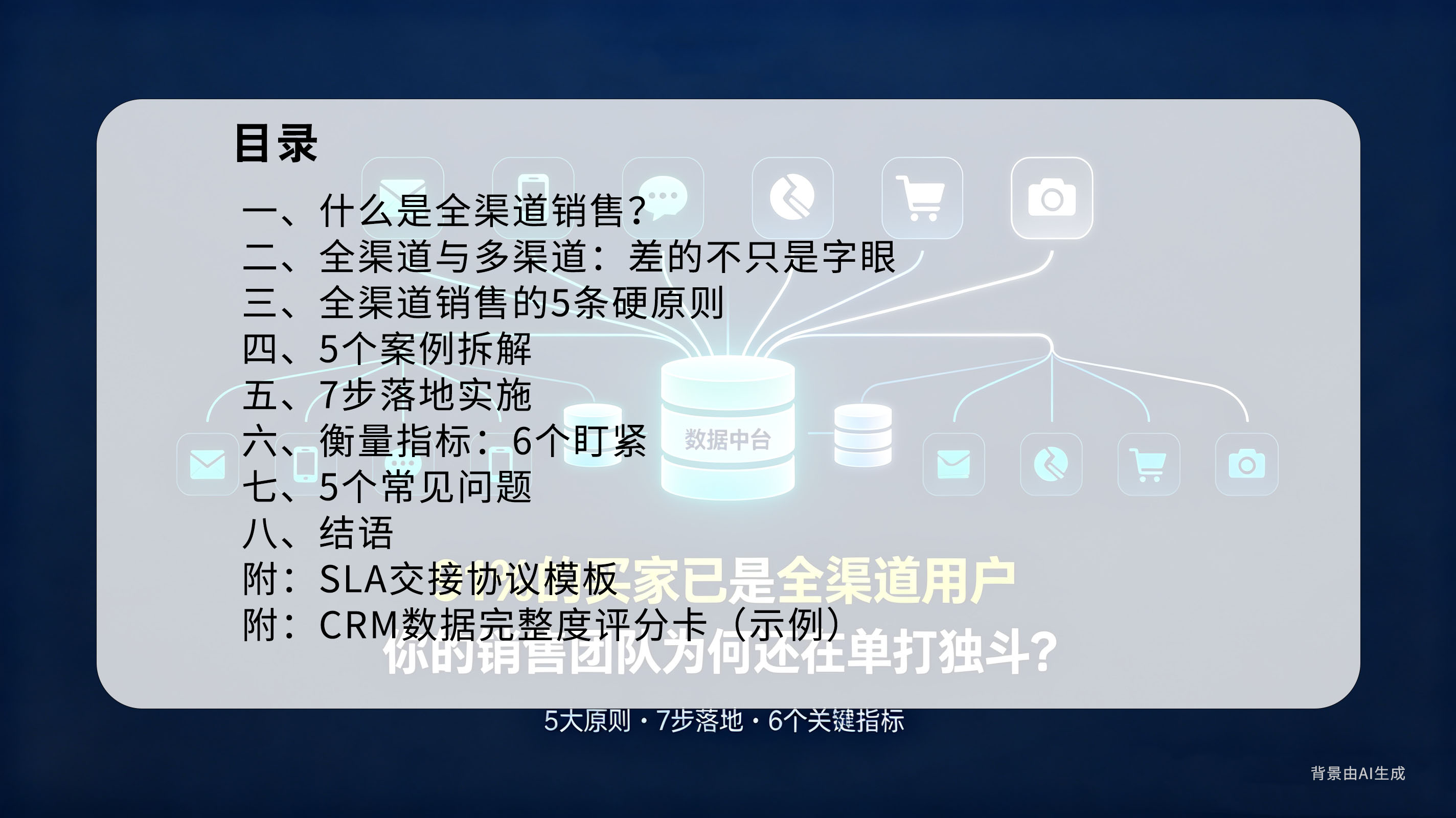 <strong>全渠道销售</strong>指南：91%买家已入场，你的团队还在单打独斗？目录