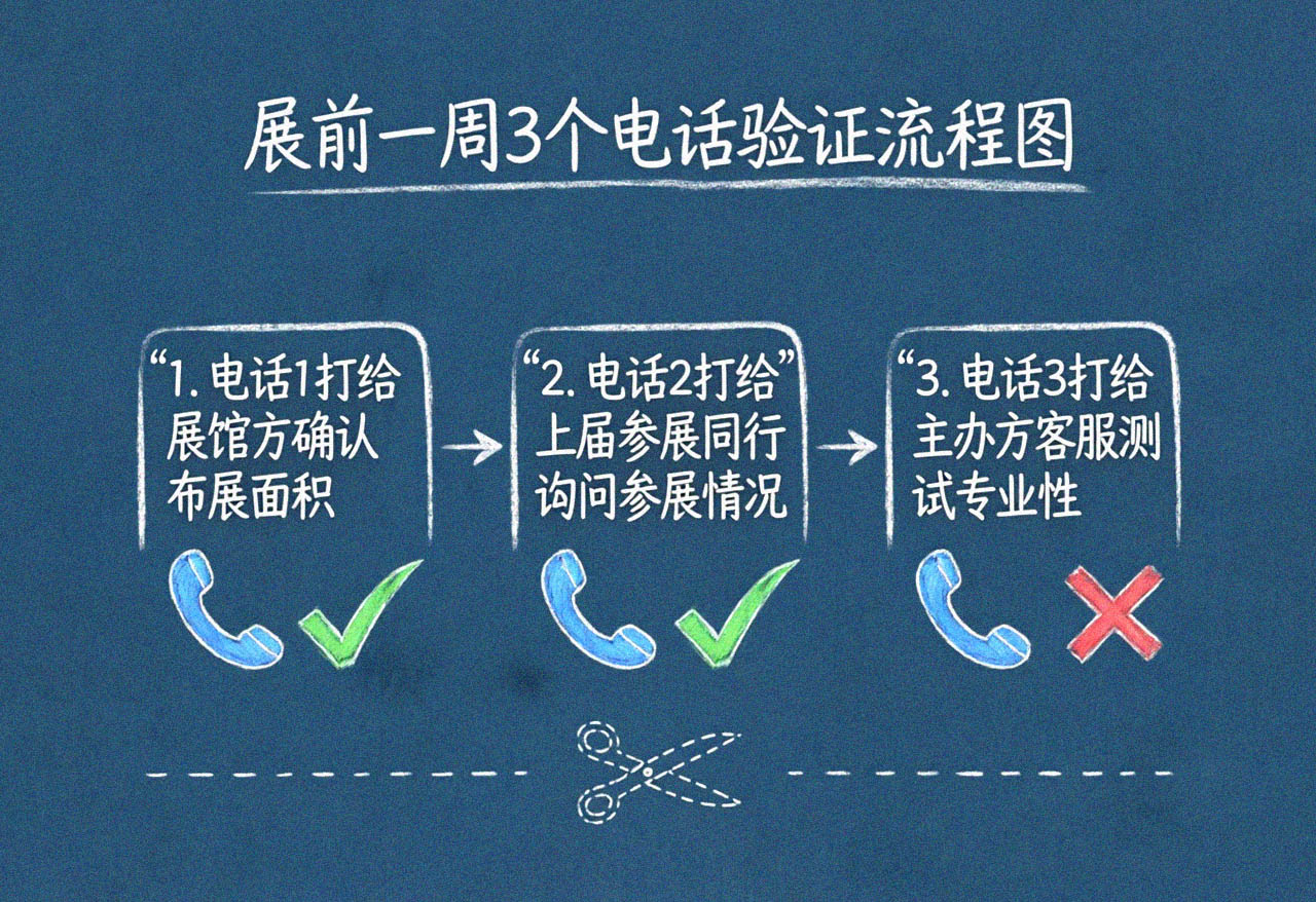 展前一周3个电话验证流程图