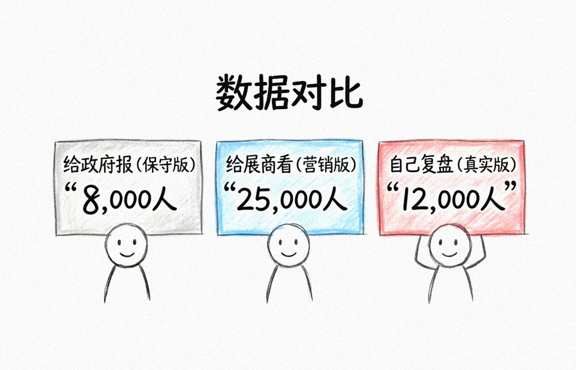 主办方“三套数”口径对比图