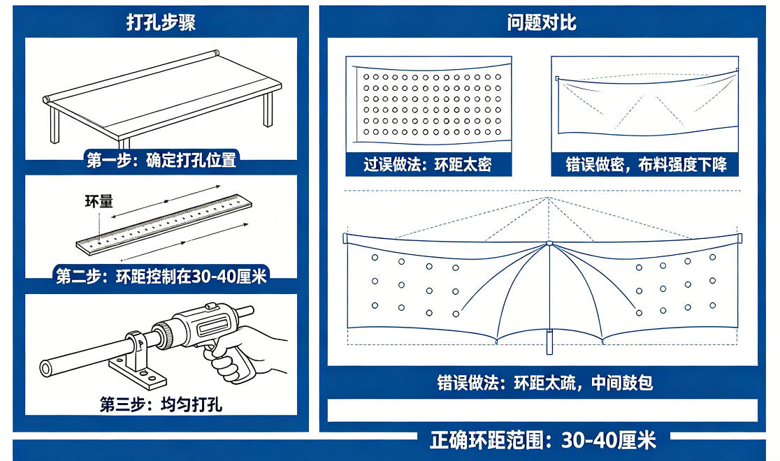 横幅安装打孔正确做法