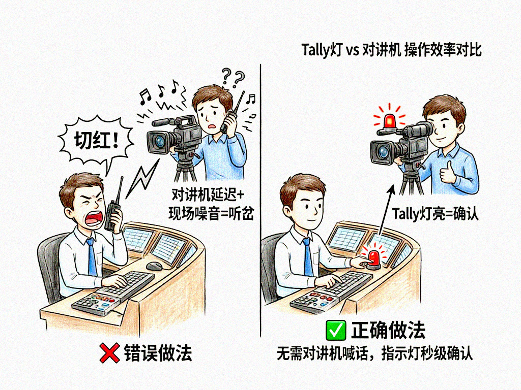 Tally提示灯系统确认流程示意图