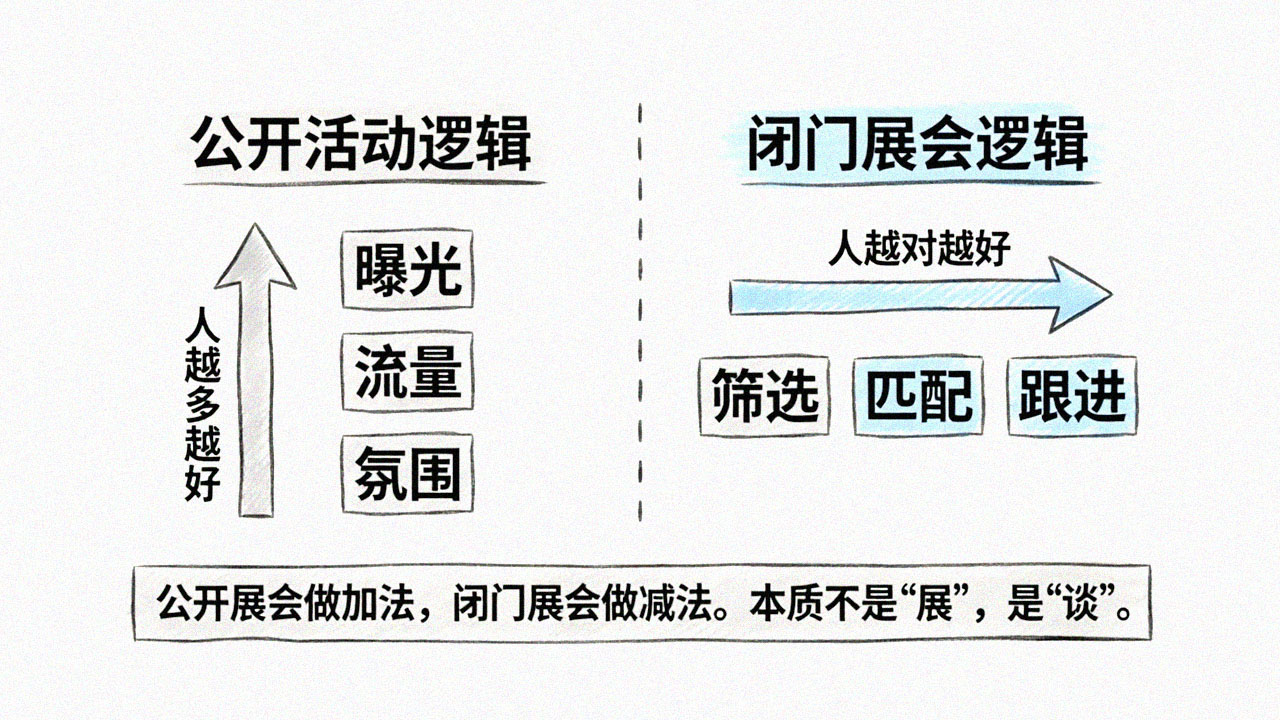 闭门vs公开逻辑对比图