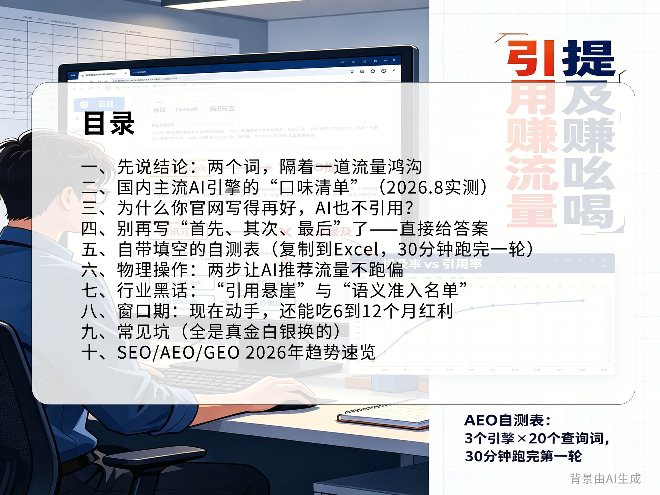<strong>AEO提及</strong>与引用：2026国内完整实操指南目录