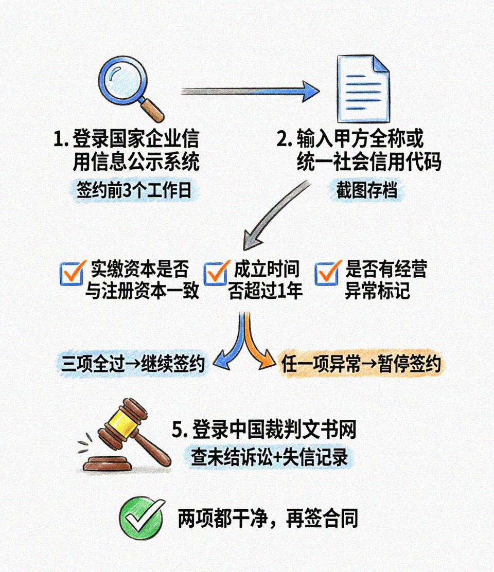 合同<strong>主体资质</strong>核查流程图