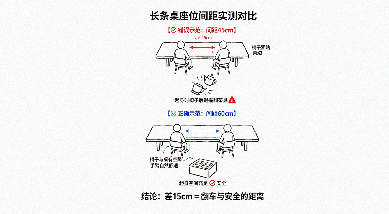 座位间距对比示意图