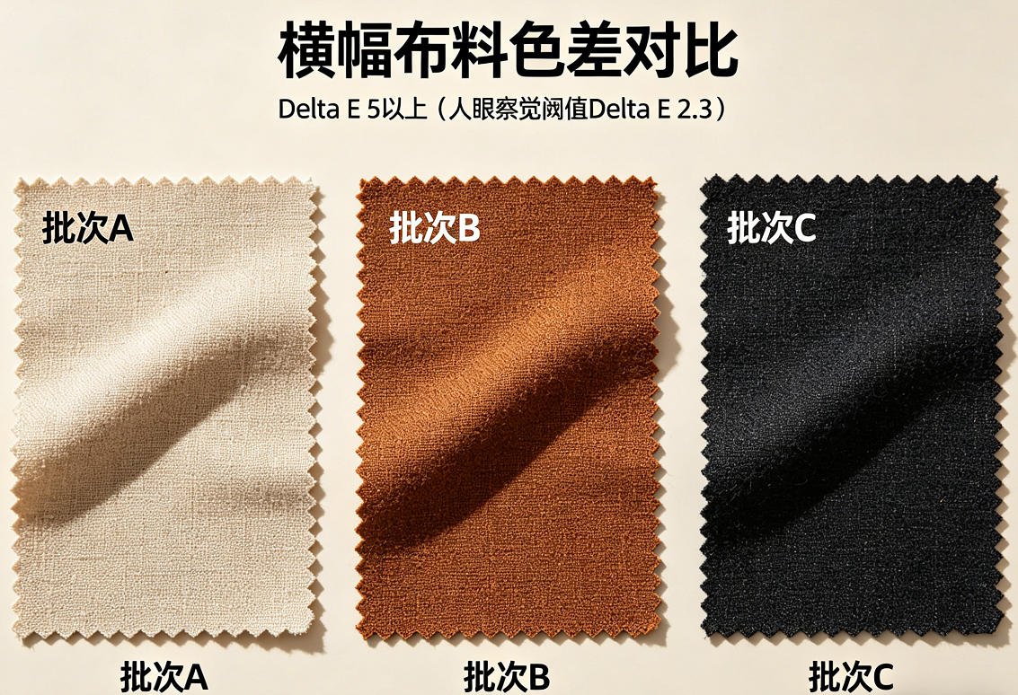 横幅布料色差对比