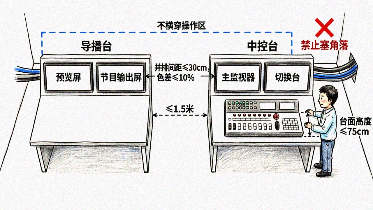 中控台摆位俯视图