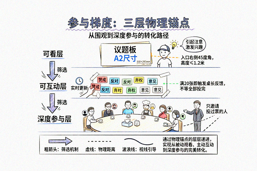 参与梯度：三层物理锚点