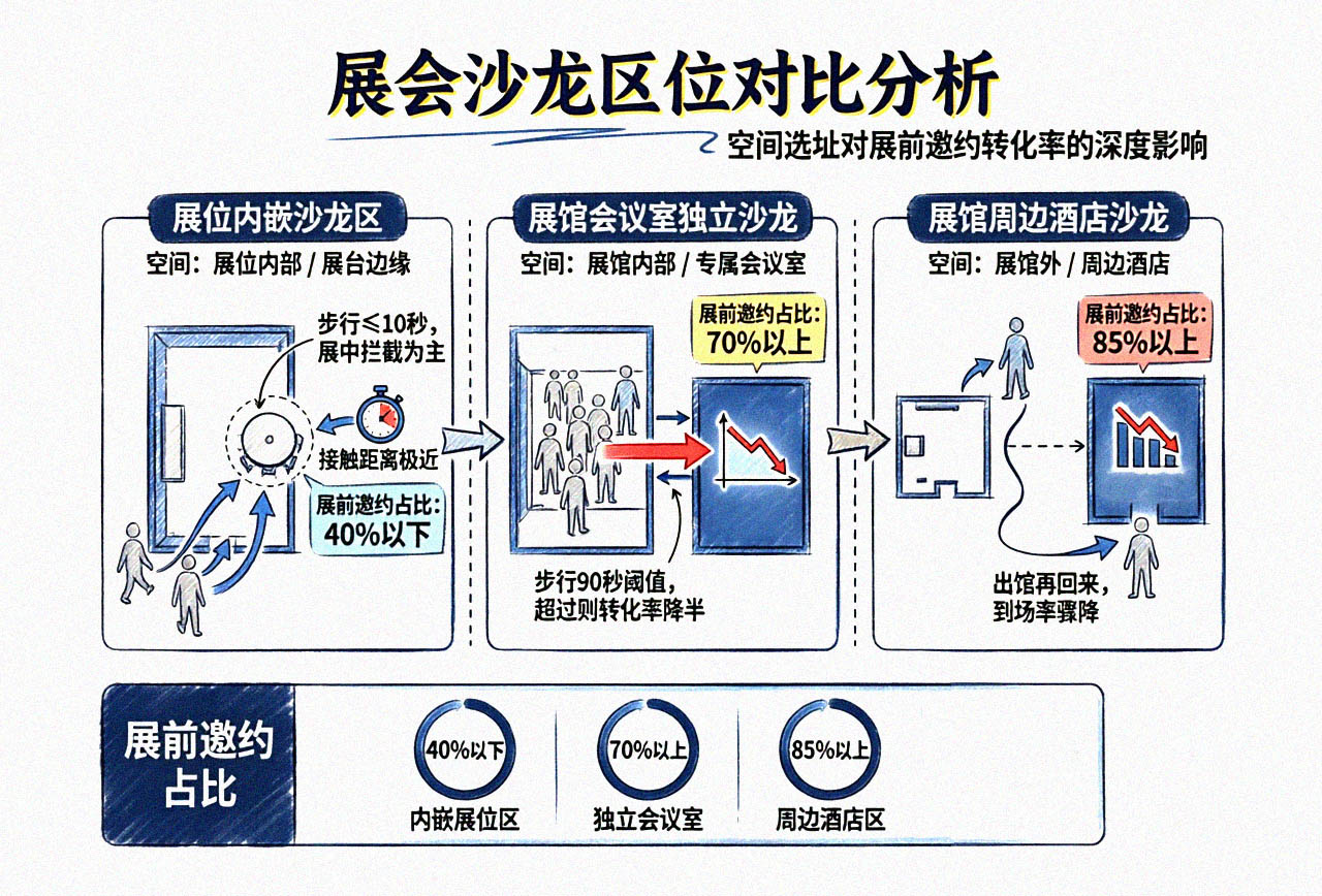 三种<strong>展会沙龙</strong>形态动线对比