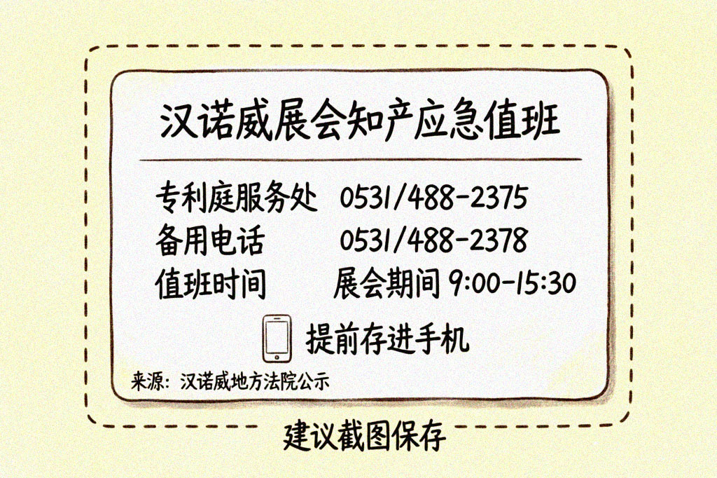 汉诺威展会应急值班联系卡片
