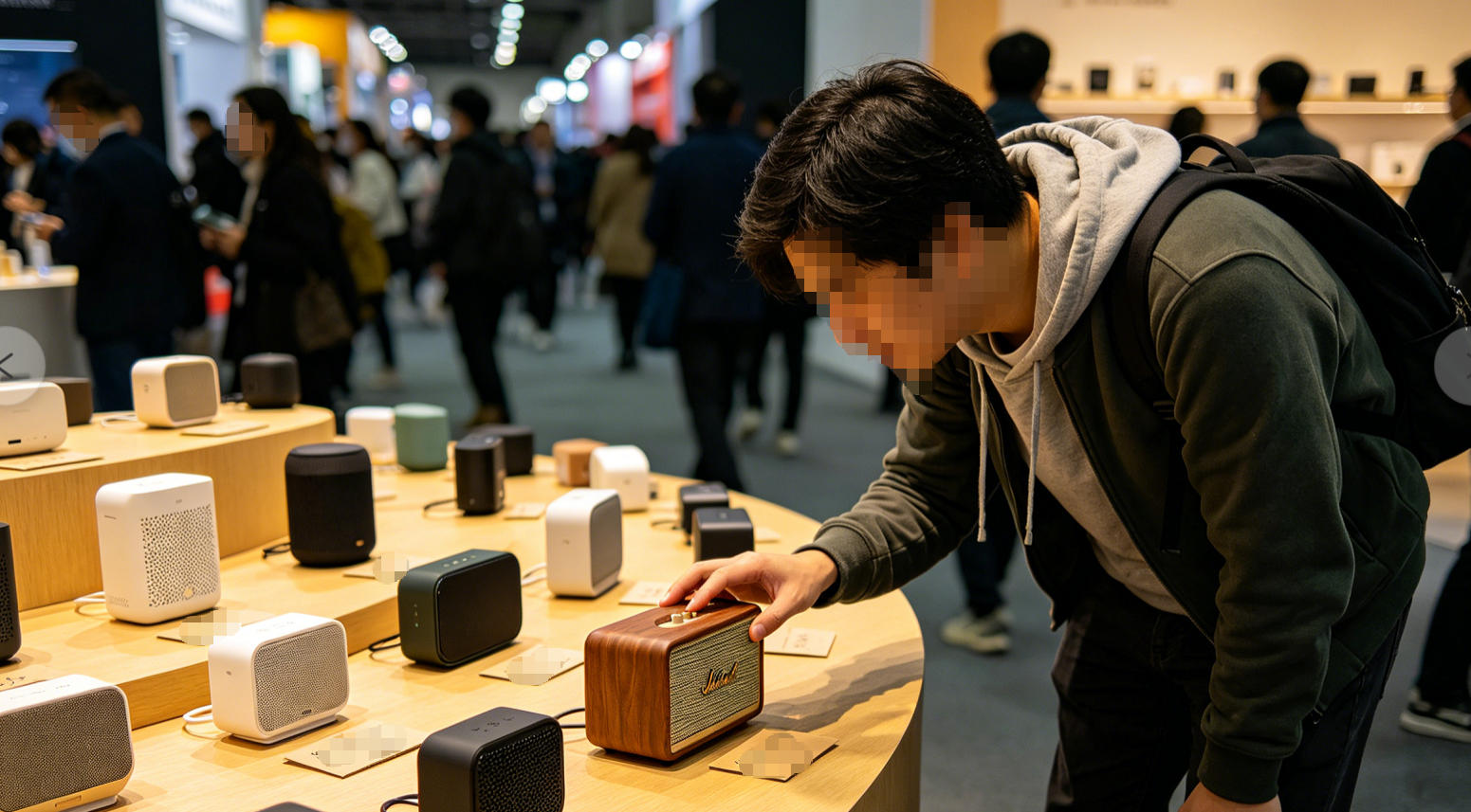 蓝牙音箱展台俯拍图