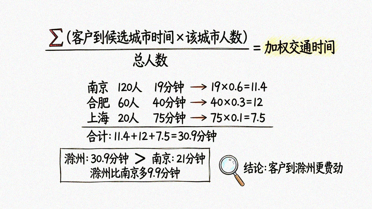 加权交通时间计算过程图