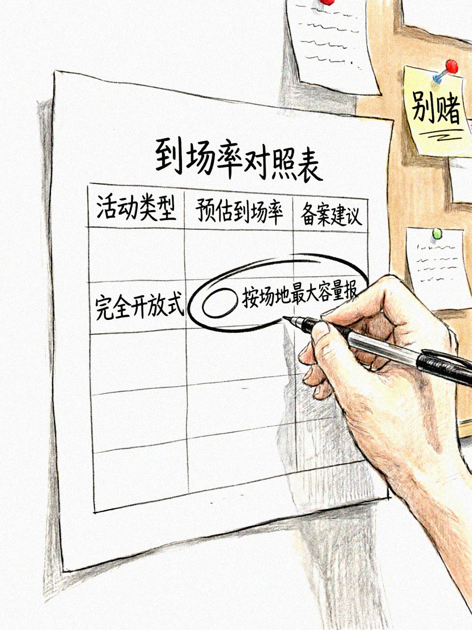 到场率对照表