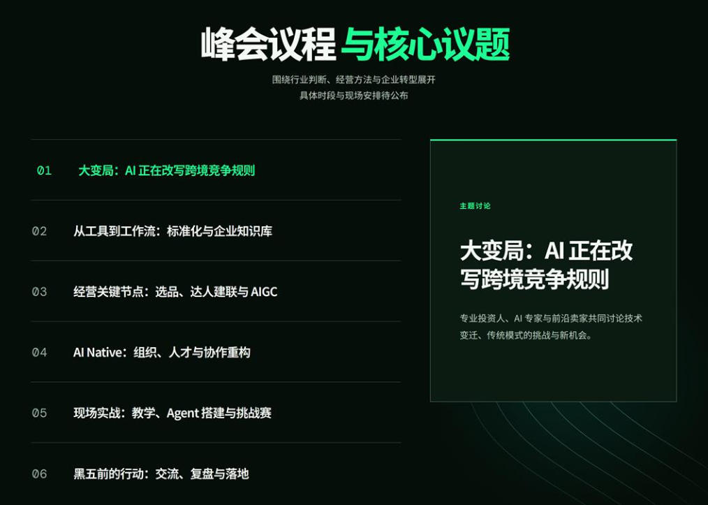 峰会议程与核心议题