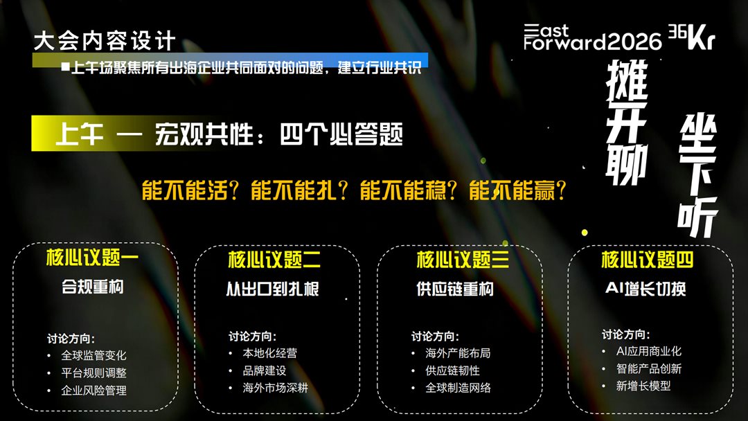上午场聚焦所有出海企业共同面对的问题