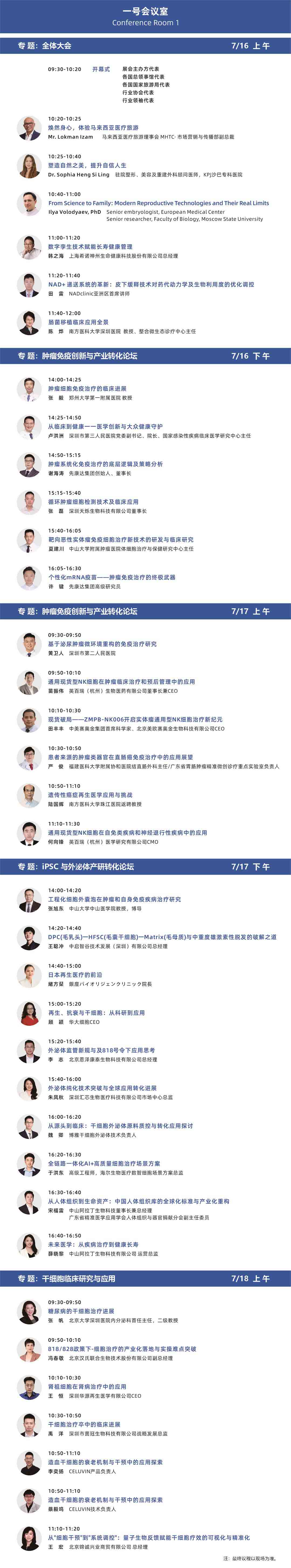 一号会议室议程安排