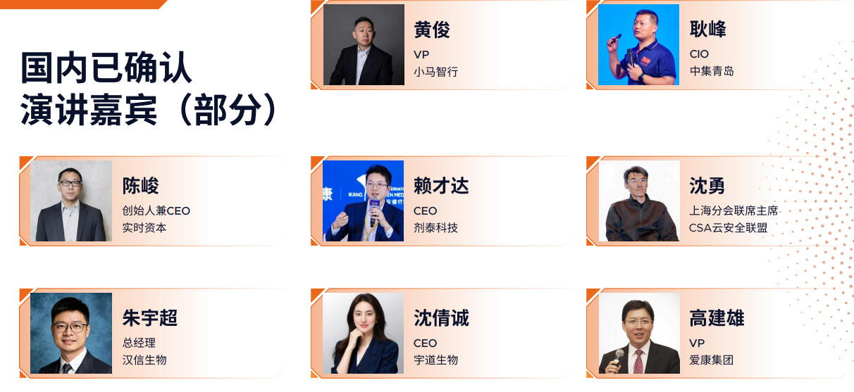国内已确认演讲嘉宾(部分)
