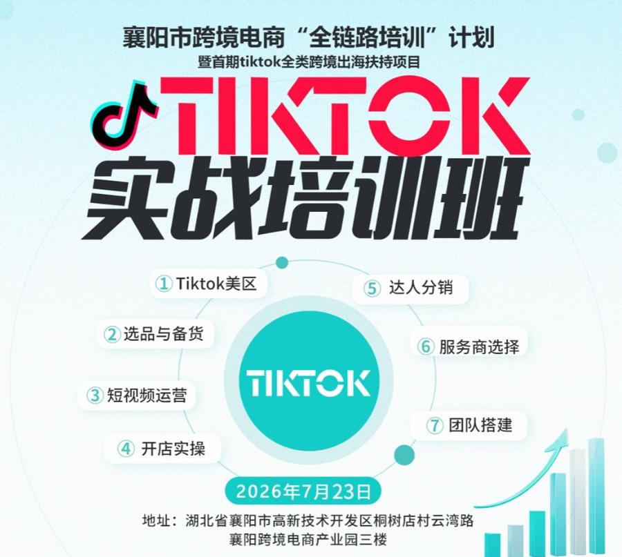 襄阳市跨境电商“全链路培训”计划暨首期TikTok全类跨境出海扶持项目——TikTok实战培训班