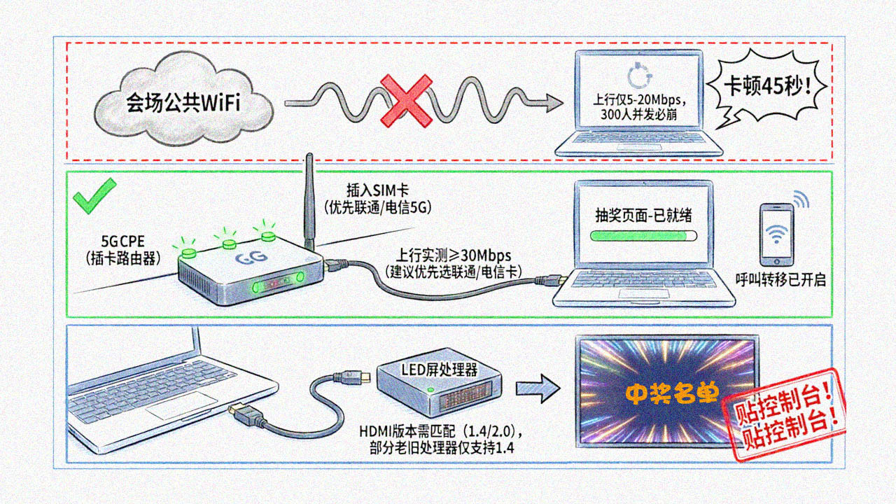 <strong>大屏抽奖</strong>“网络连接”致命拓扑图