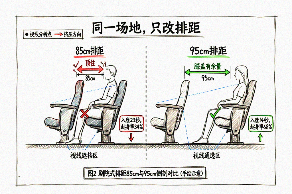 排距85cm与95cm侧剖对比