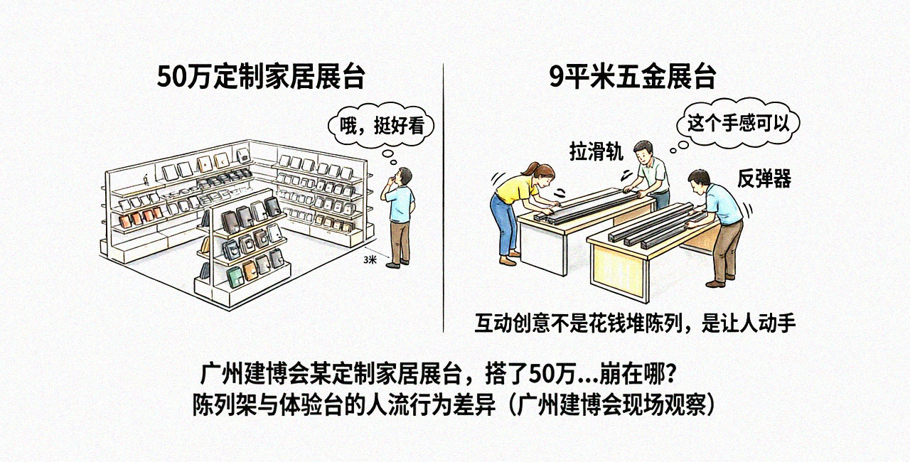50万展台 vs 9平米五金展台对比图