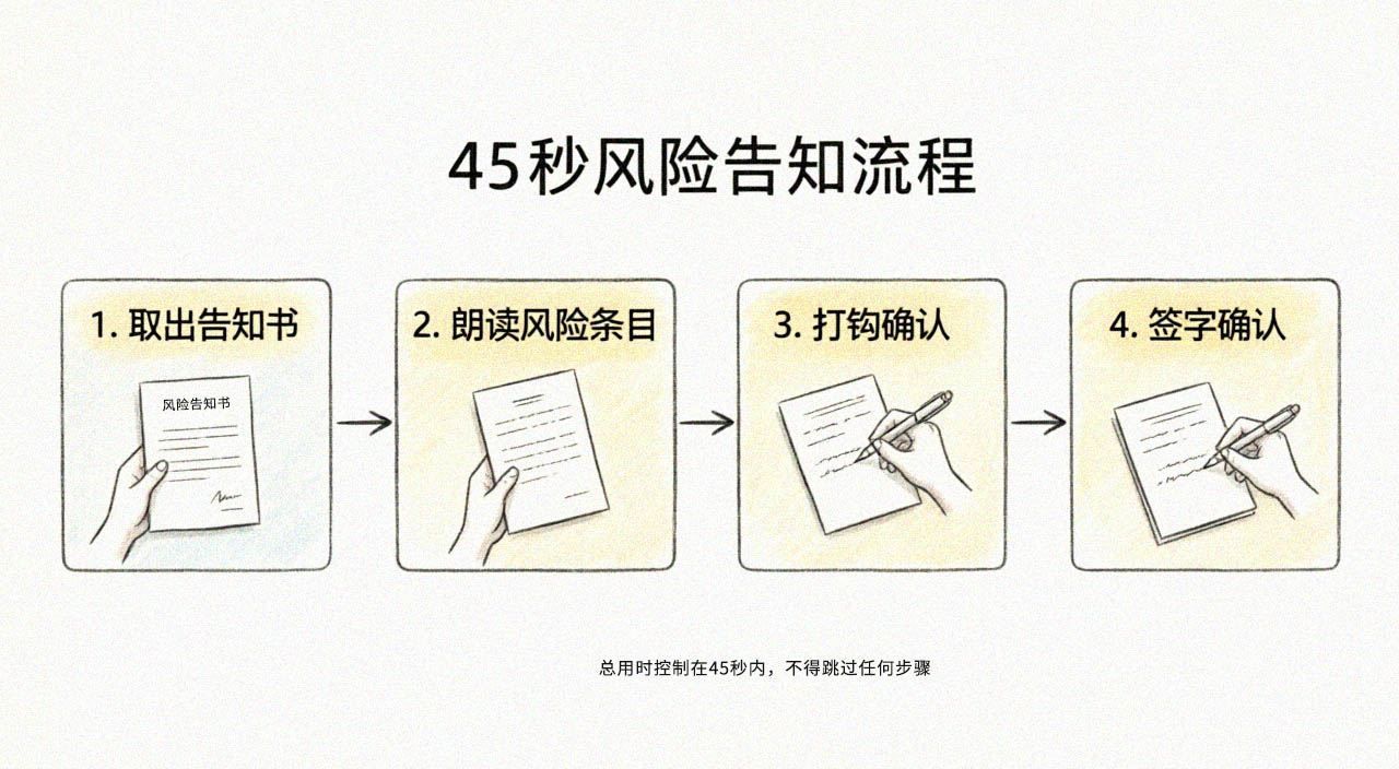 45秒风险朗读流程图