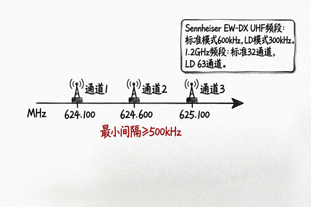无线频点阶梯分布图