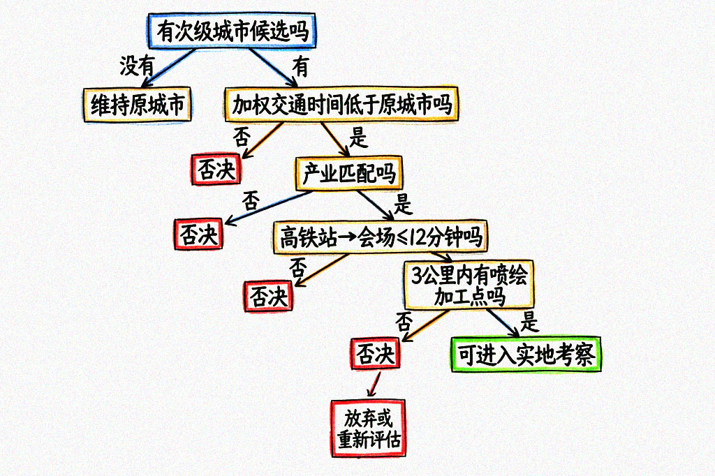 次级城市选址决策树