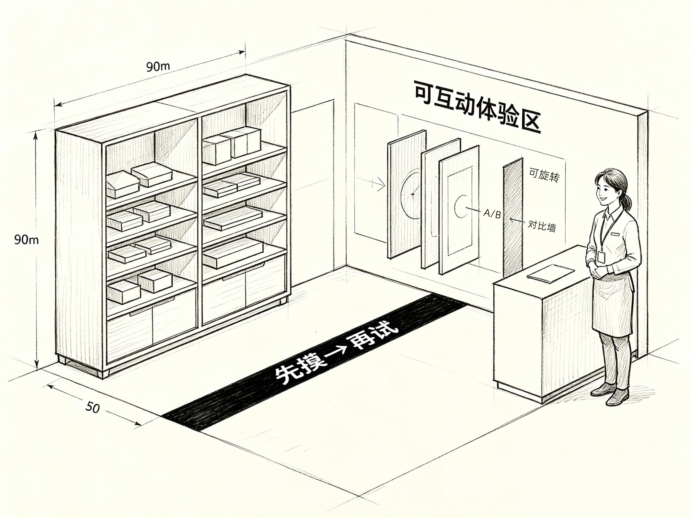 展台平面布局手绘图