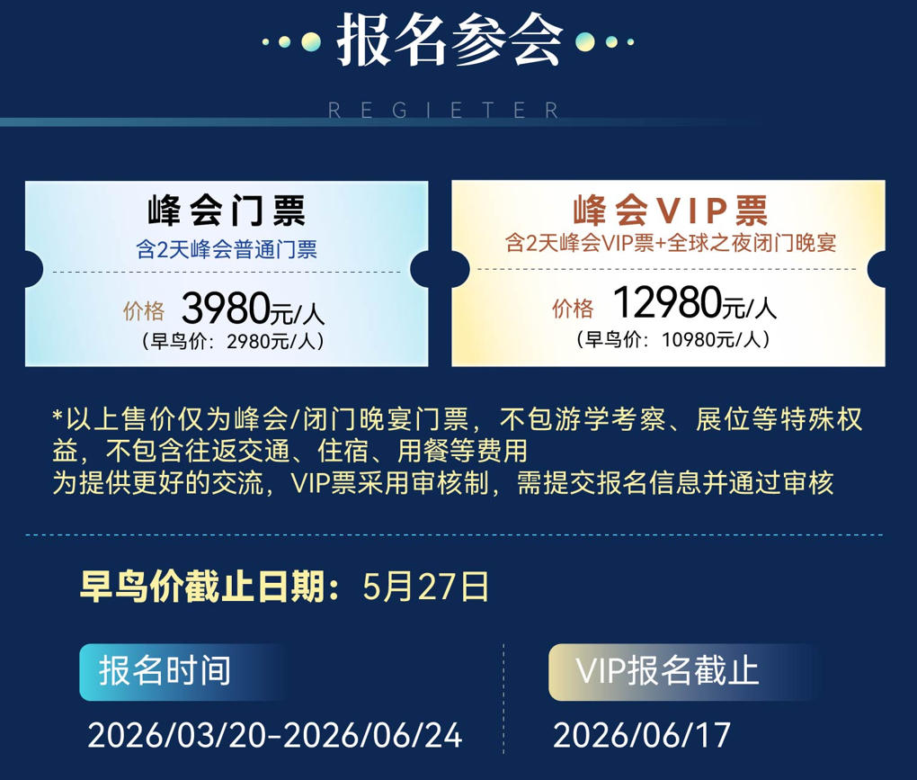 参会门票价格