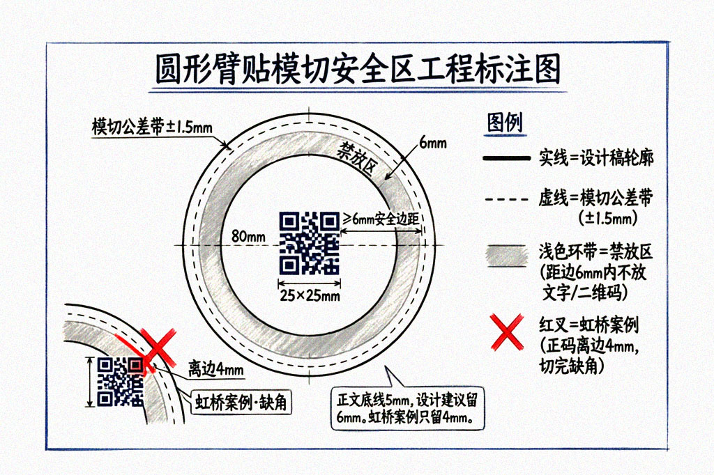 二维码安全边距标注手绘图
