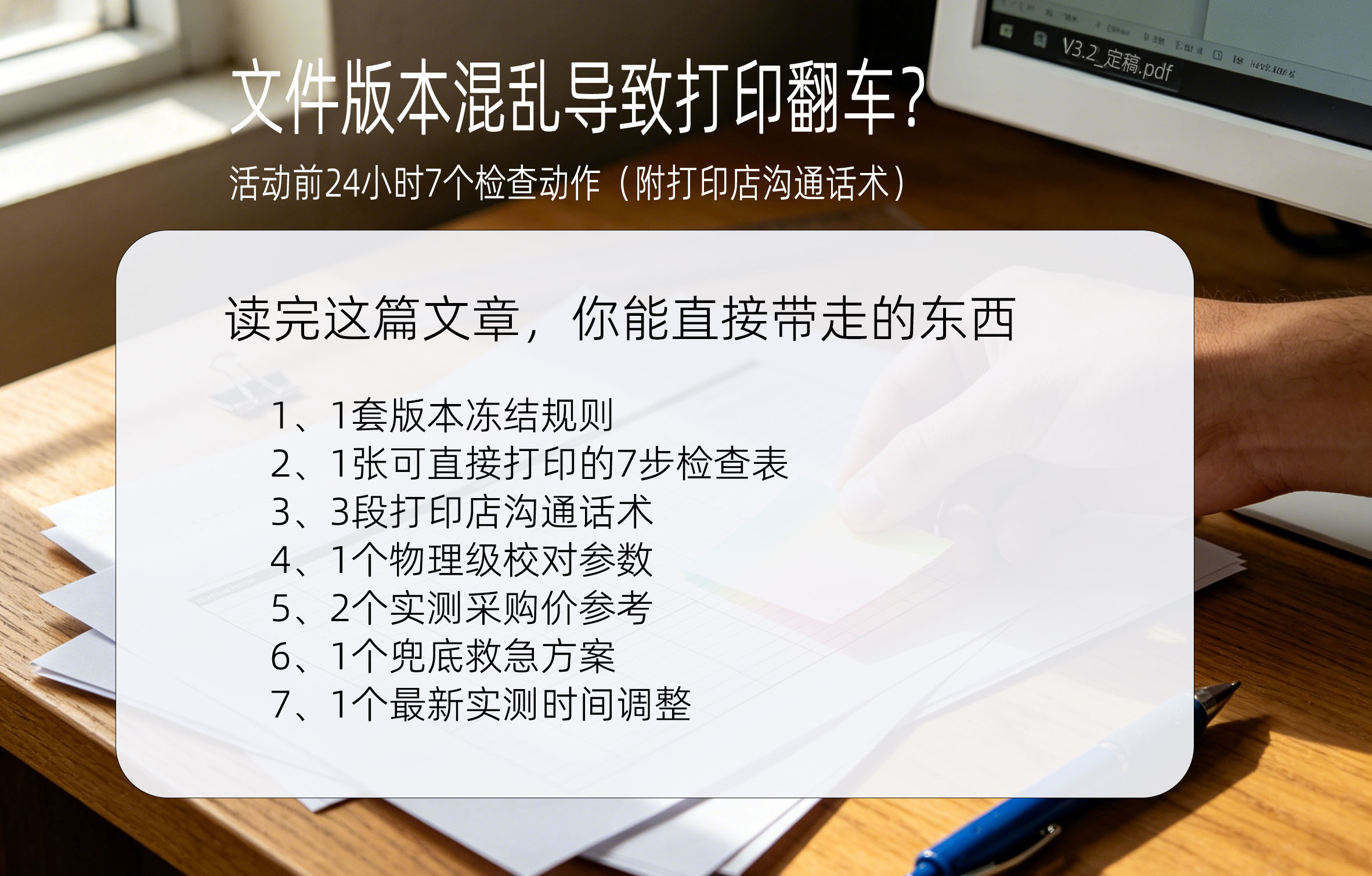 文件版本混乱导致打印翻车?活动前24小时7个检查动作(附打印店沟通话术)的价值