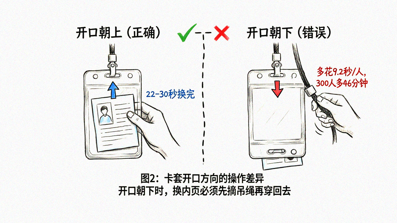 卡套开口朝上vs朝下对比图