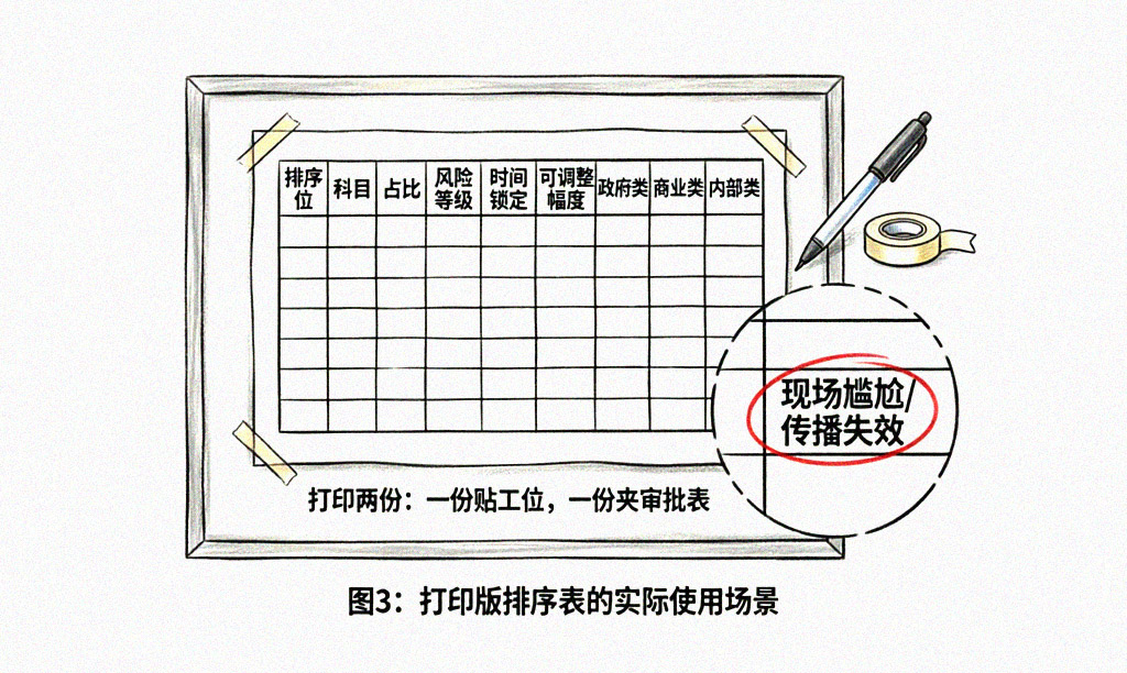 打印版排序表的实际使用场景