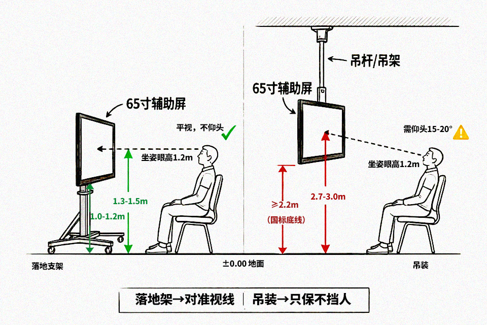落地架vs吊装对比图(侧剖视图)