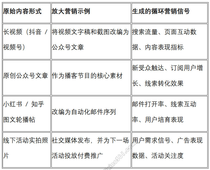 不同内容形式的放大示例