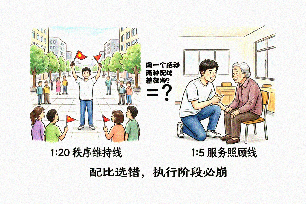 志愿者配比表旁边的对比图