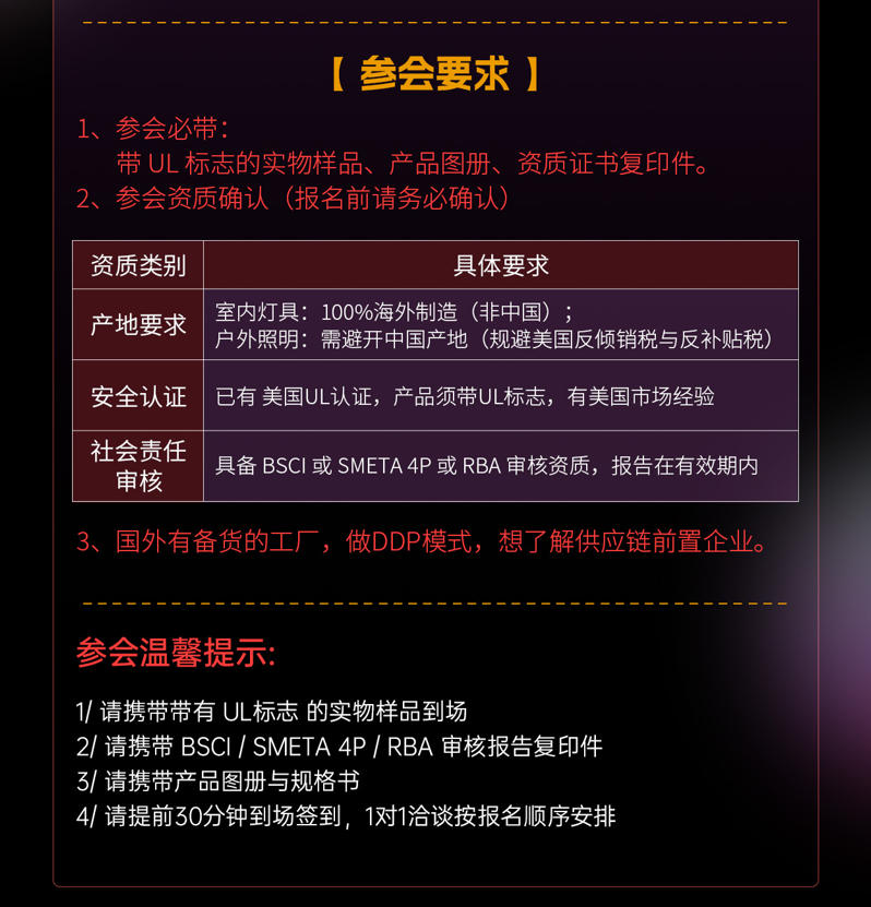 参会要求