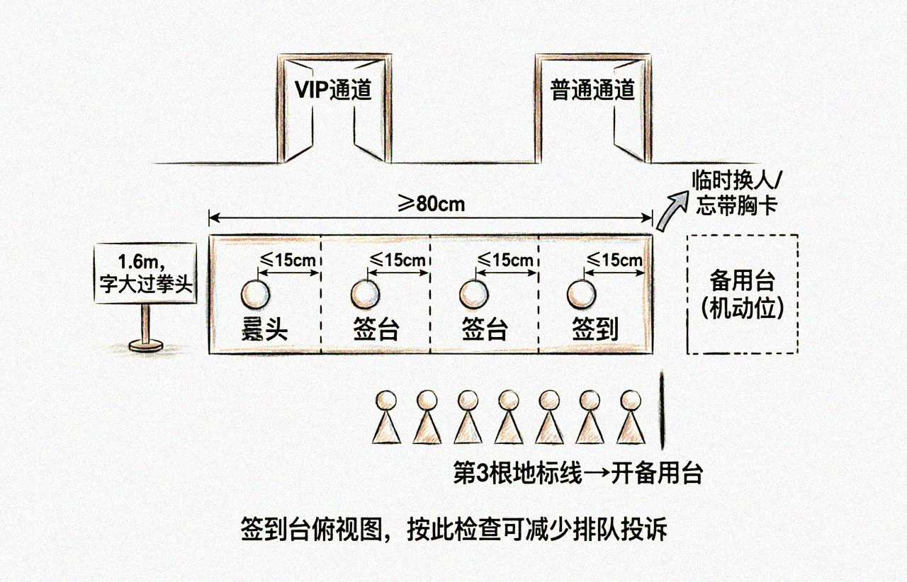 签到台平面布局手绘图