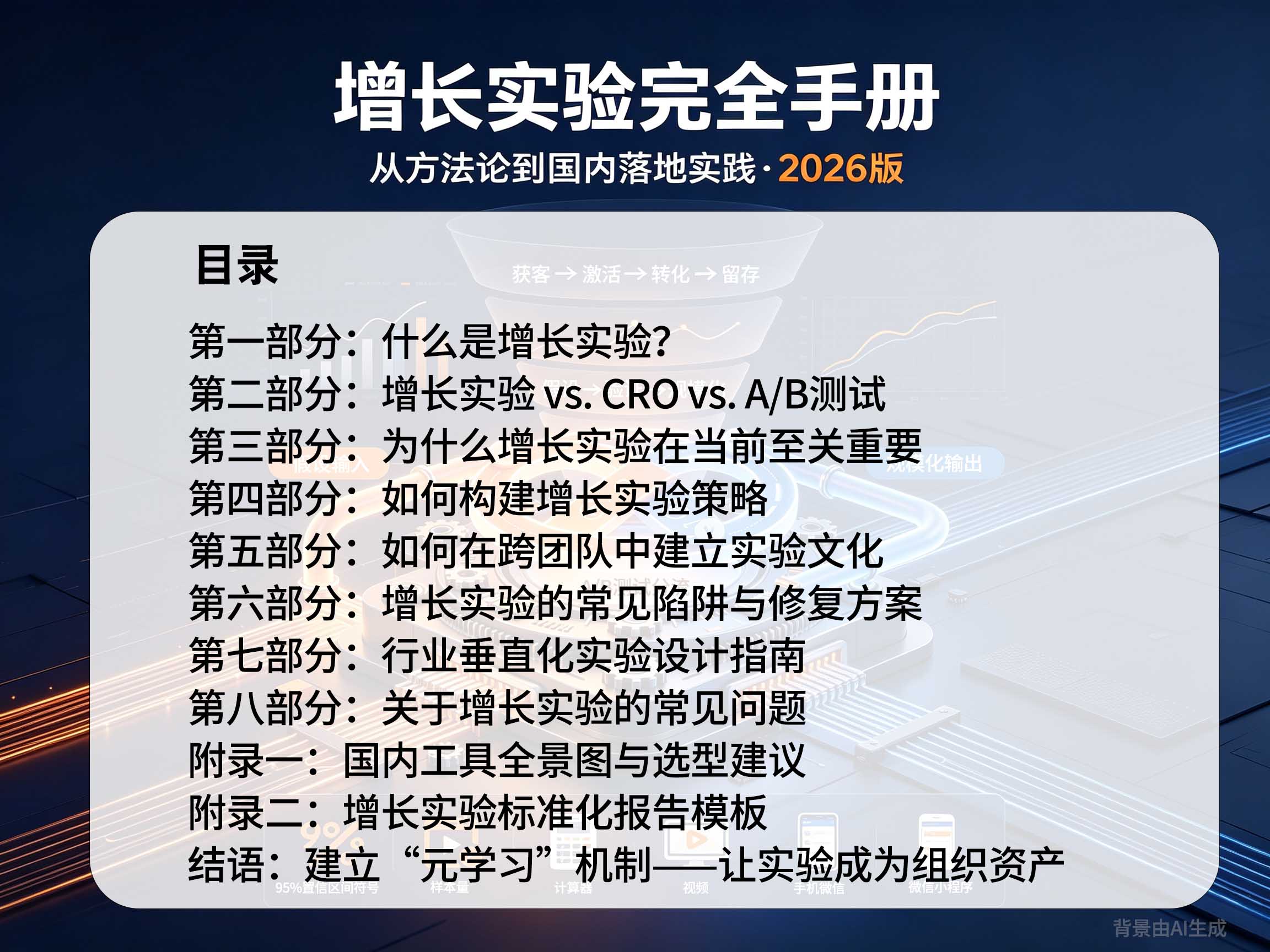<strong>增长实验</strong>完全手册:从<strong>方法论</strong>到国内落地实践目录