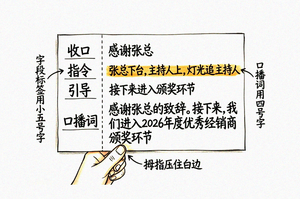 A4横版手卡四件套排版示意