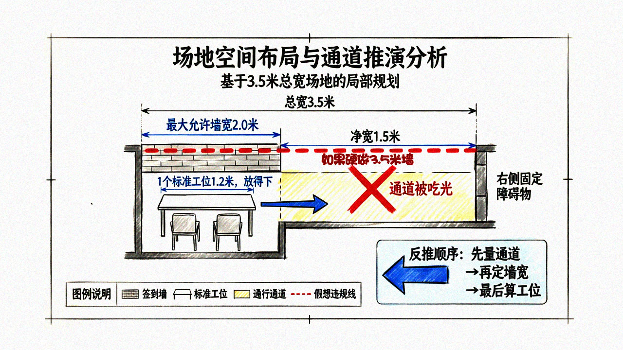 通道反推墙宽示意图