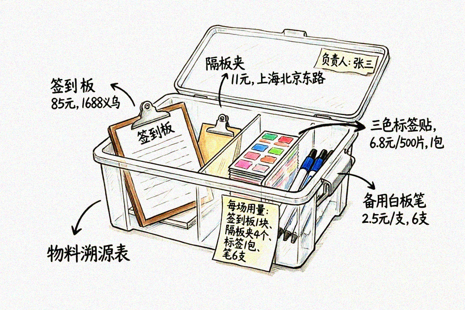 物料收纳手绘图